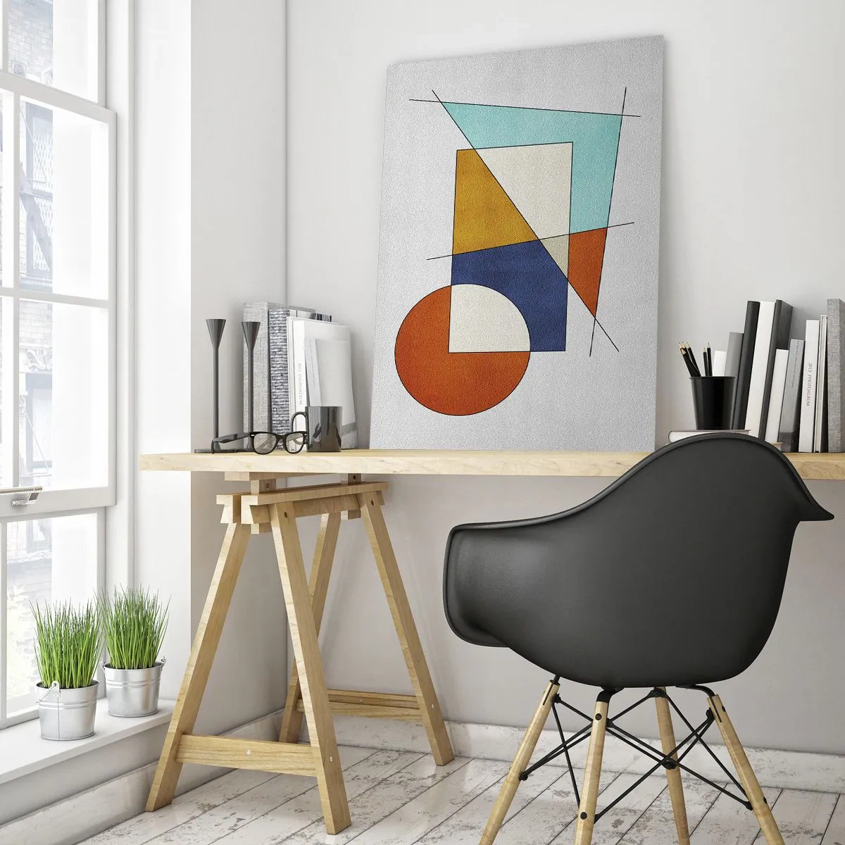 Tablou pe sticlă - Abstracție: distracție modernistă - 50x70 cm