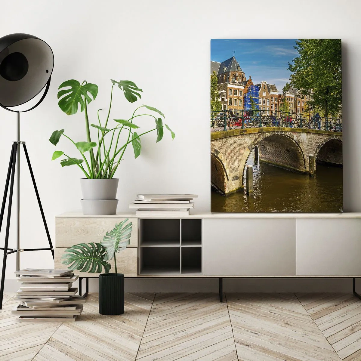 Tablou pe pânză - Primăvara lângă canal - 45x80 cm