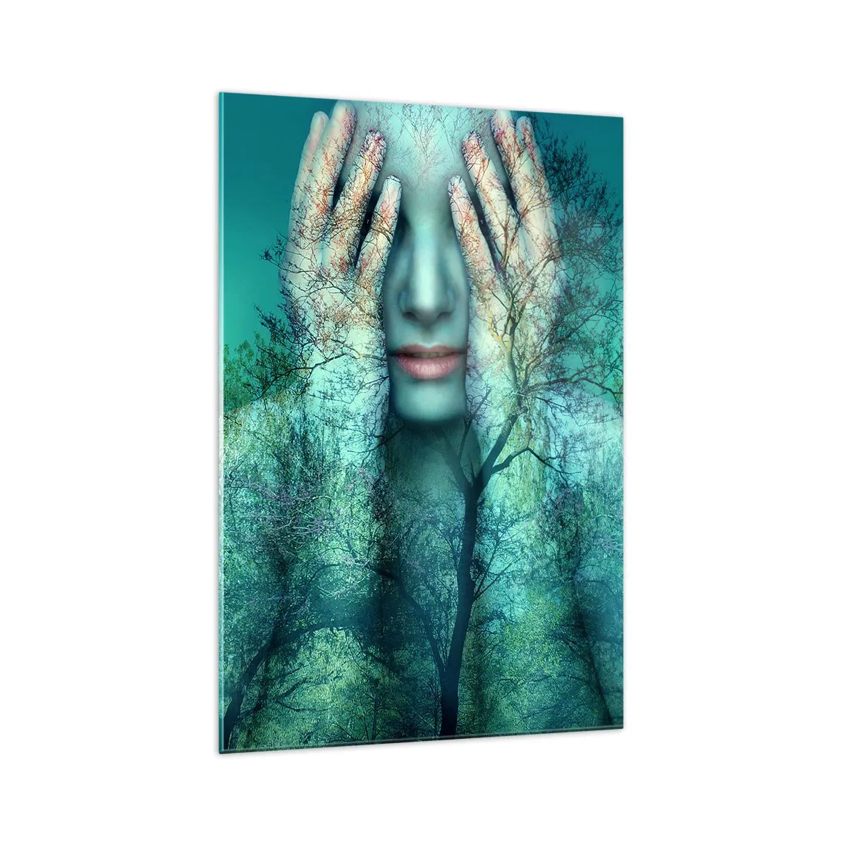 Tablou pe sticlă - Scufundată în albastru - 70x100 cm