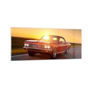 Tablou pe sticlă - Tentația este roșie - 100x40 cm