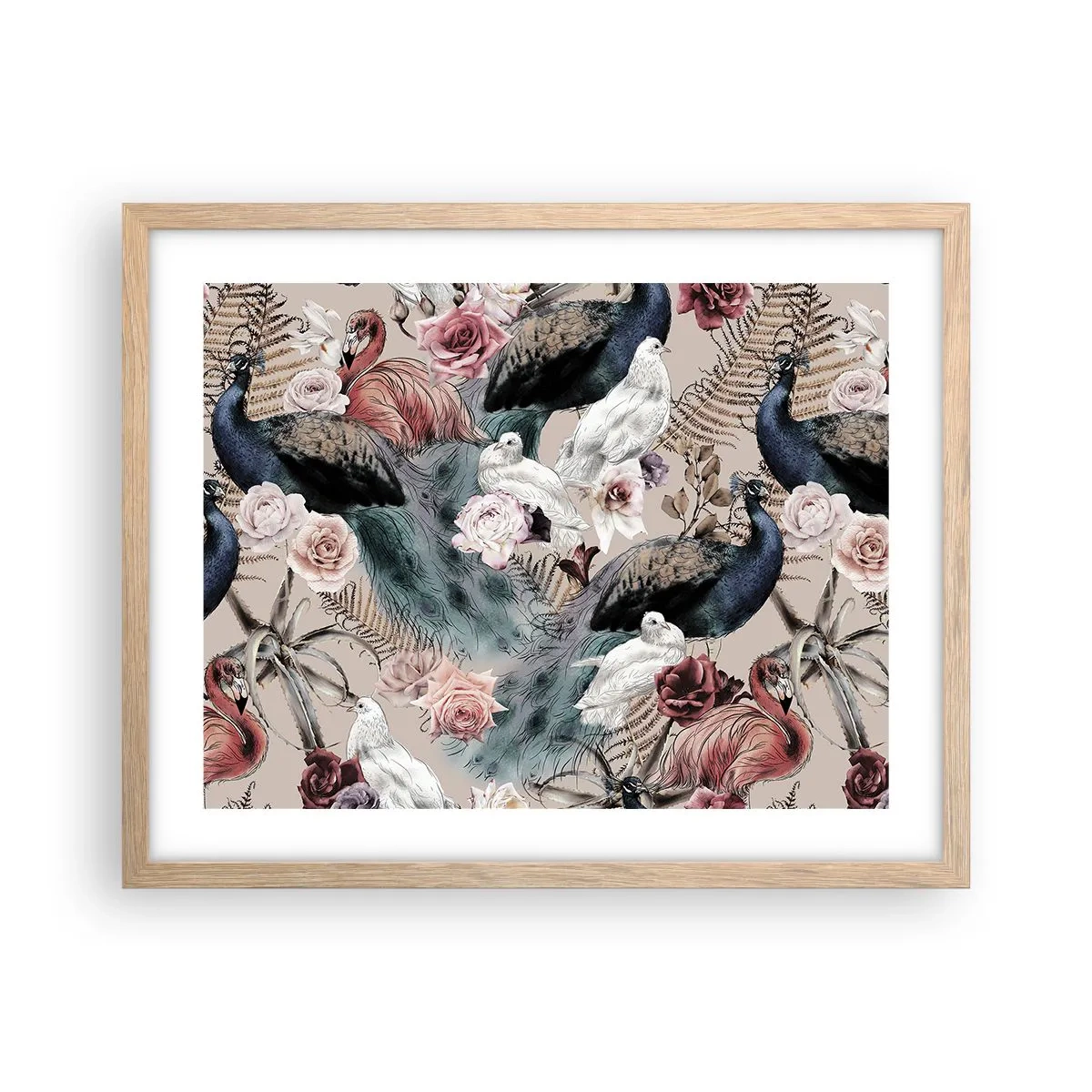 Poster în ramă de stejar deschis - În grădina palatului - 50x40 cm