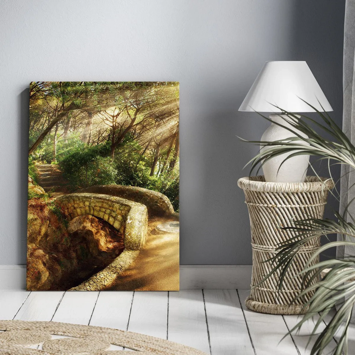 Tablou pe pânză - Direct de pe pod în pădurea de basm - 50x70 cm