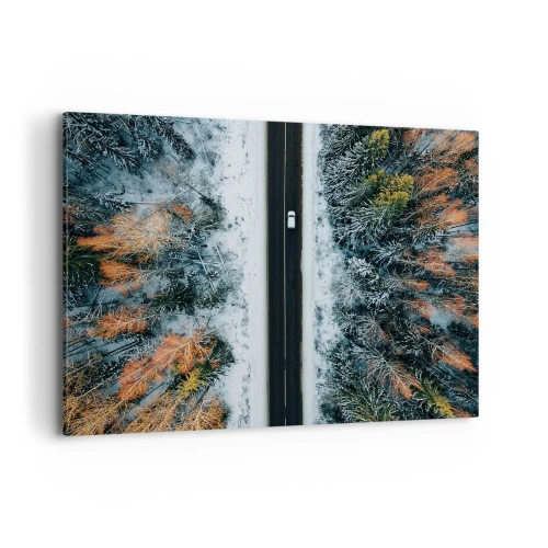 Tablou pe pânză - Prin pădurea de iarnă - 100x70 cm