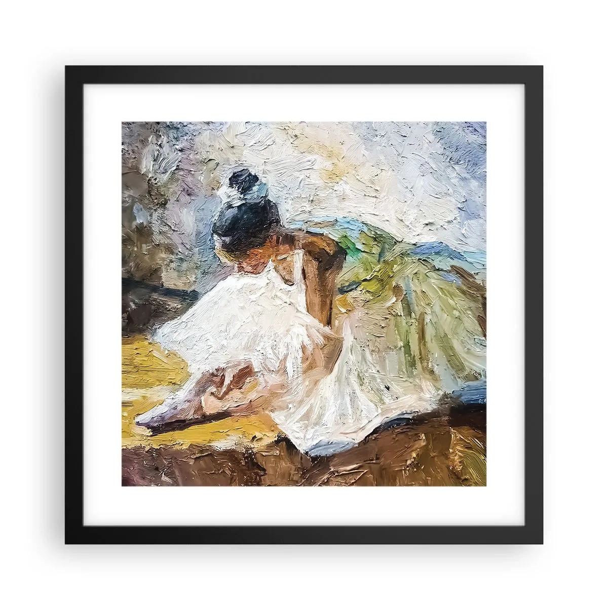 Poster în ramă neagră - Dintr-un tablou de Degas - 40x40 cm