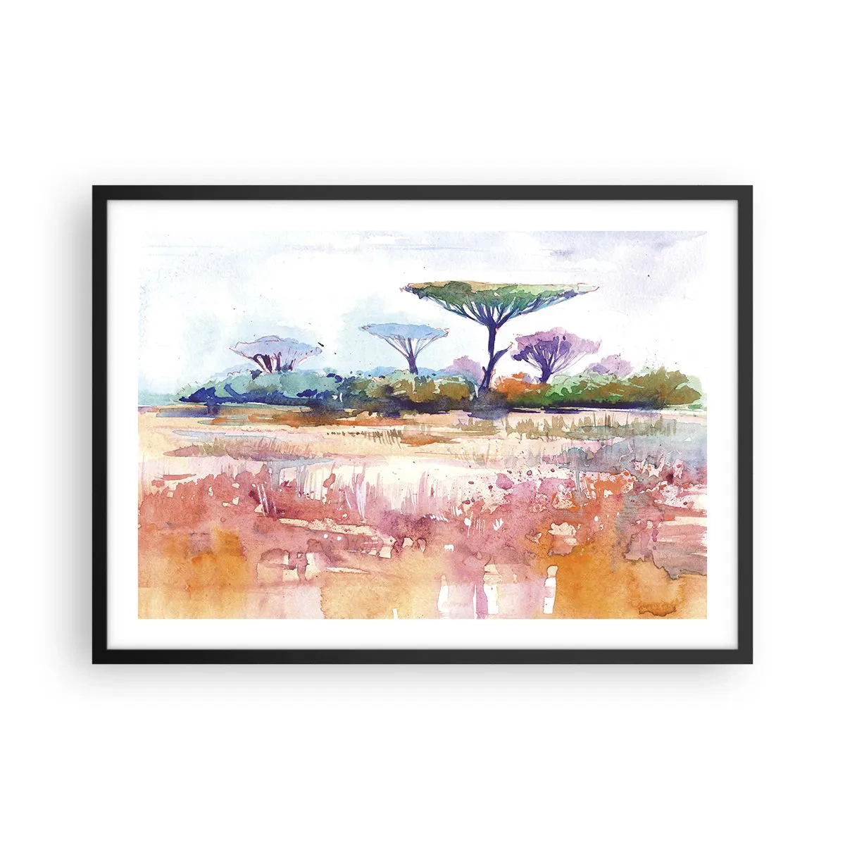 Poster în ramă neagră - Culorile savanei - 70x50 cm