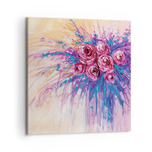 Tablou pe pânză - Fântână de trandafiri - 60x60 cm