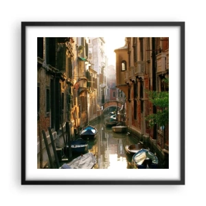 Poster în ramă neagră - Pe o străduță venețiană - 50x50 cm
