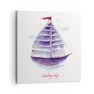 Tablou pe pânză - Pânze pline și apă calmă - 50x50 cm