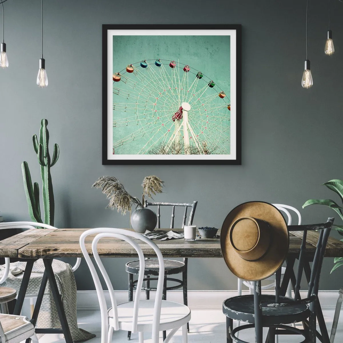 Poster în ramă neagră - Poftim la joacă - 50x50 cm