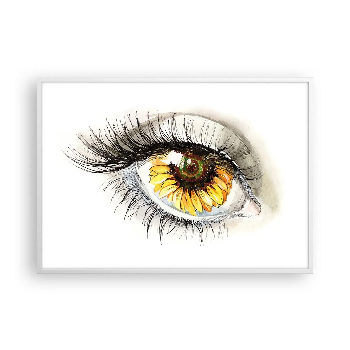 Poster în ramă albă - O privire la fel de fierbinte ca vara - 100x70 cm