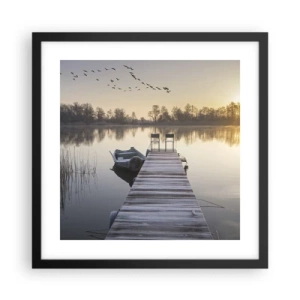 Poster în ramă neagră - O să mă întorc în curând - 40x40 cm