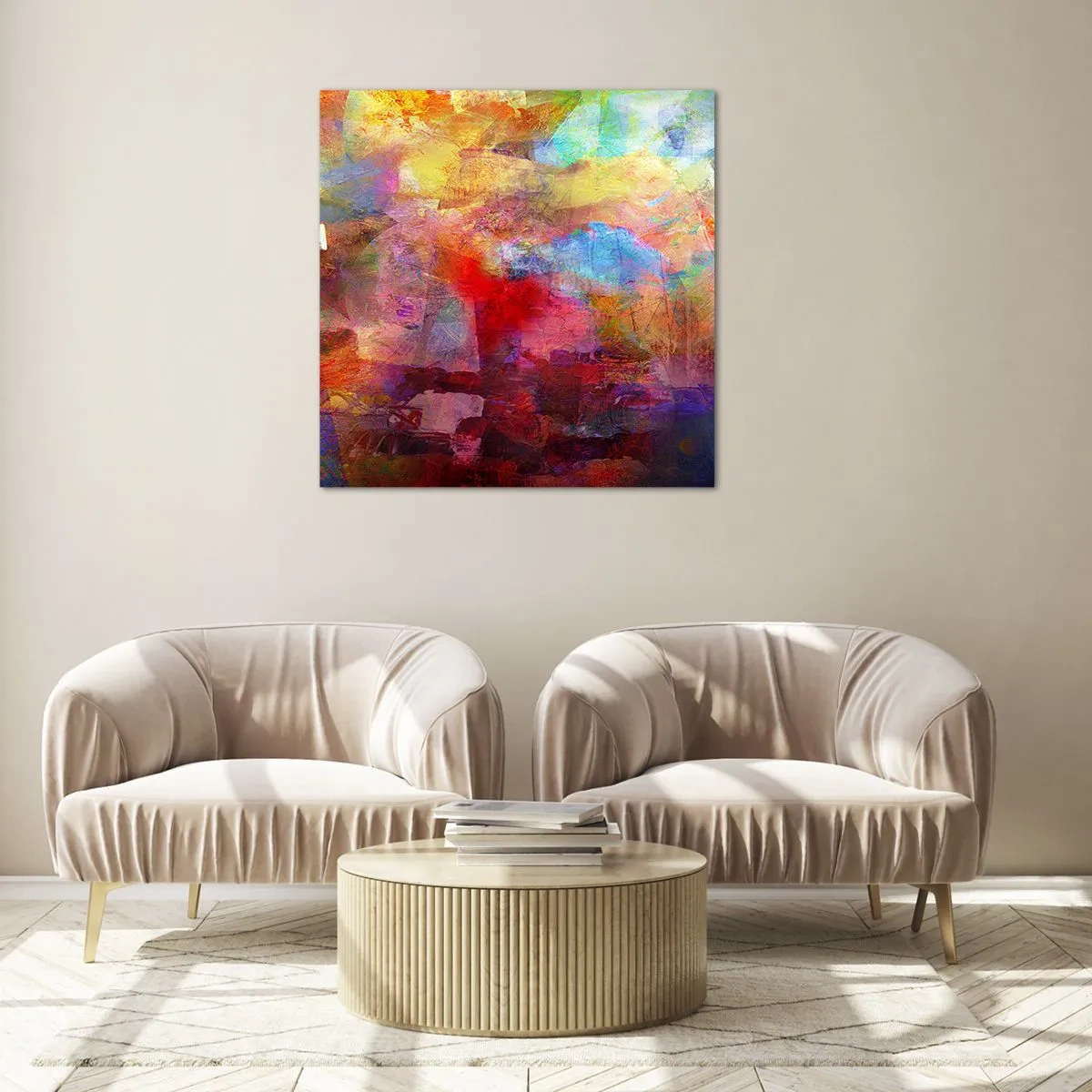 Tablou pe sticlă - O privire în interiorul curcubeului - 60x60 cm