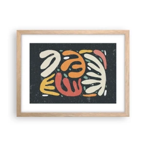 Poster în ramă de stejar deschis - Compoziție - te-am prins - 40x30 cm