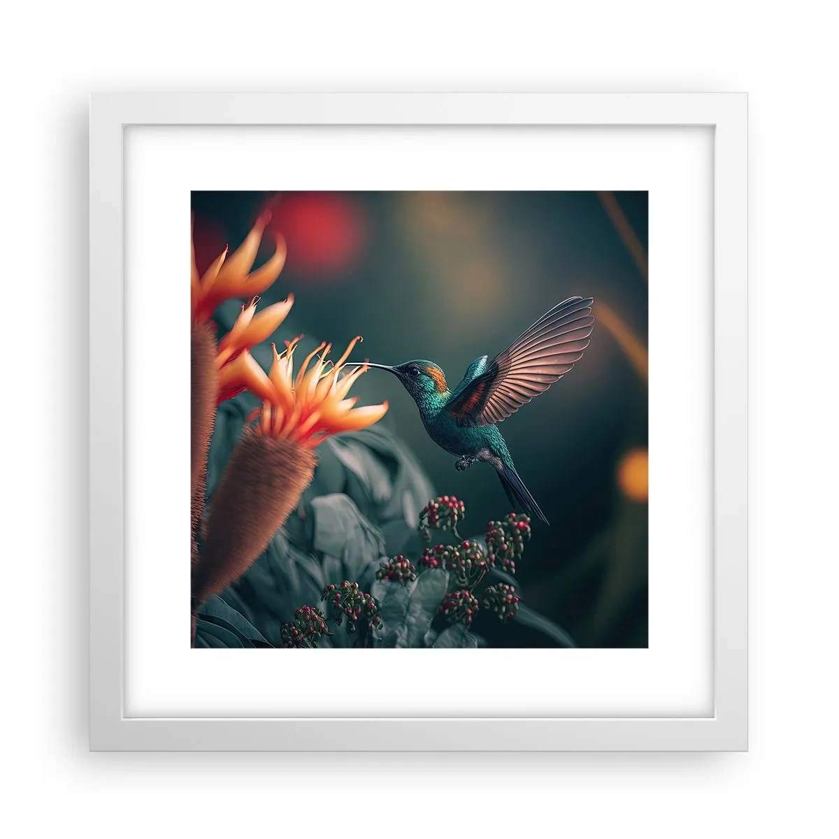 Poster în ramă albă - Viață cu adevărat colorată - 30x30 cm