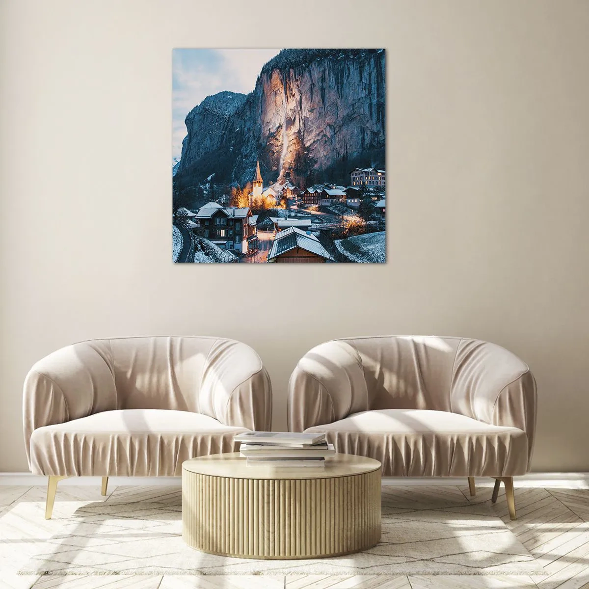 Tablou pe sticlă - Spiritul luminos al iernii - 60x60 cm