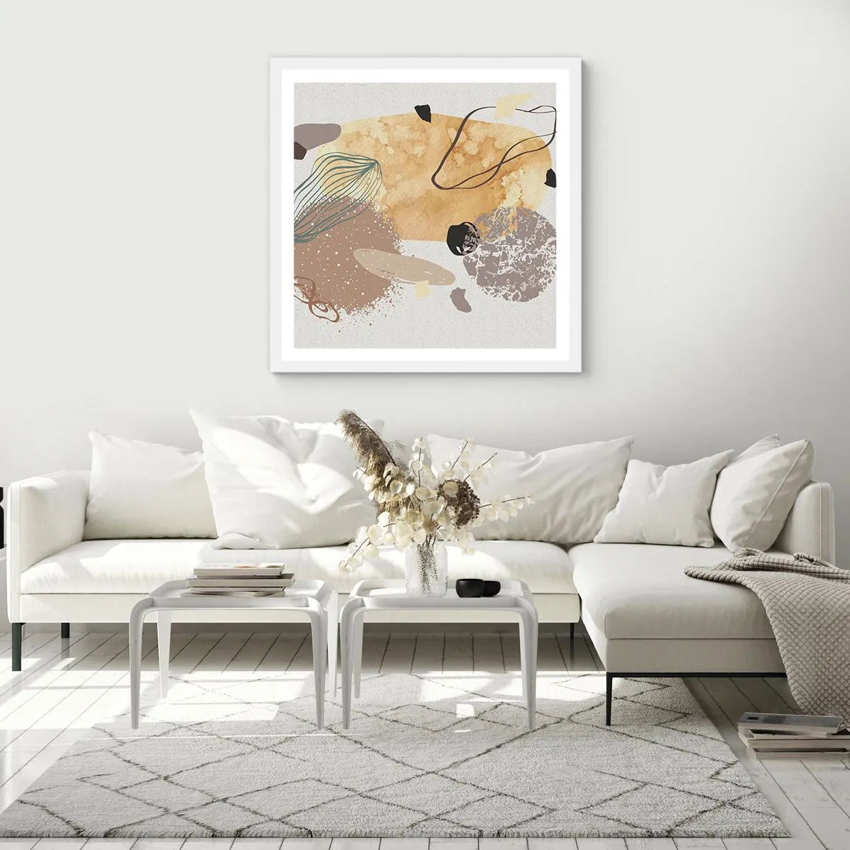 Poster în ramă albă - Fluiditatea aplicată - 30x30 cm