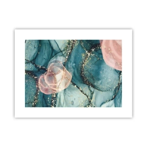 Poster - Mătase albastră, tul roz - 40x30 cm