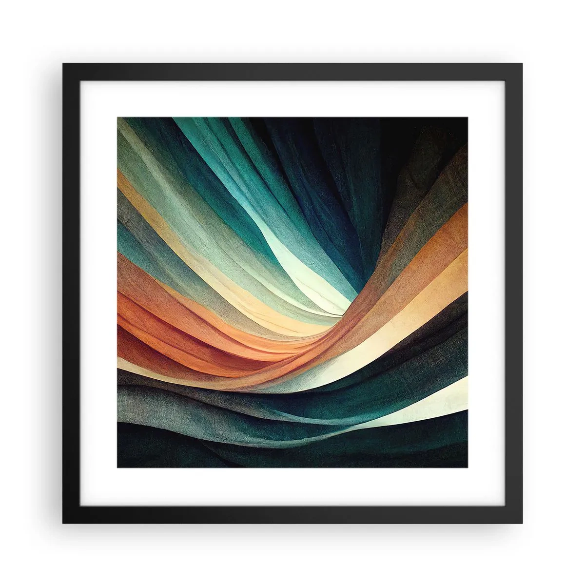 Poster în ramă neagră - Țesute din culori - 40x40 cm