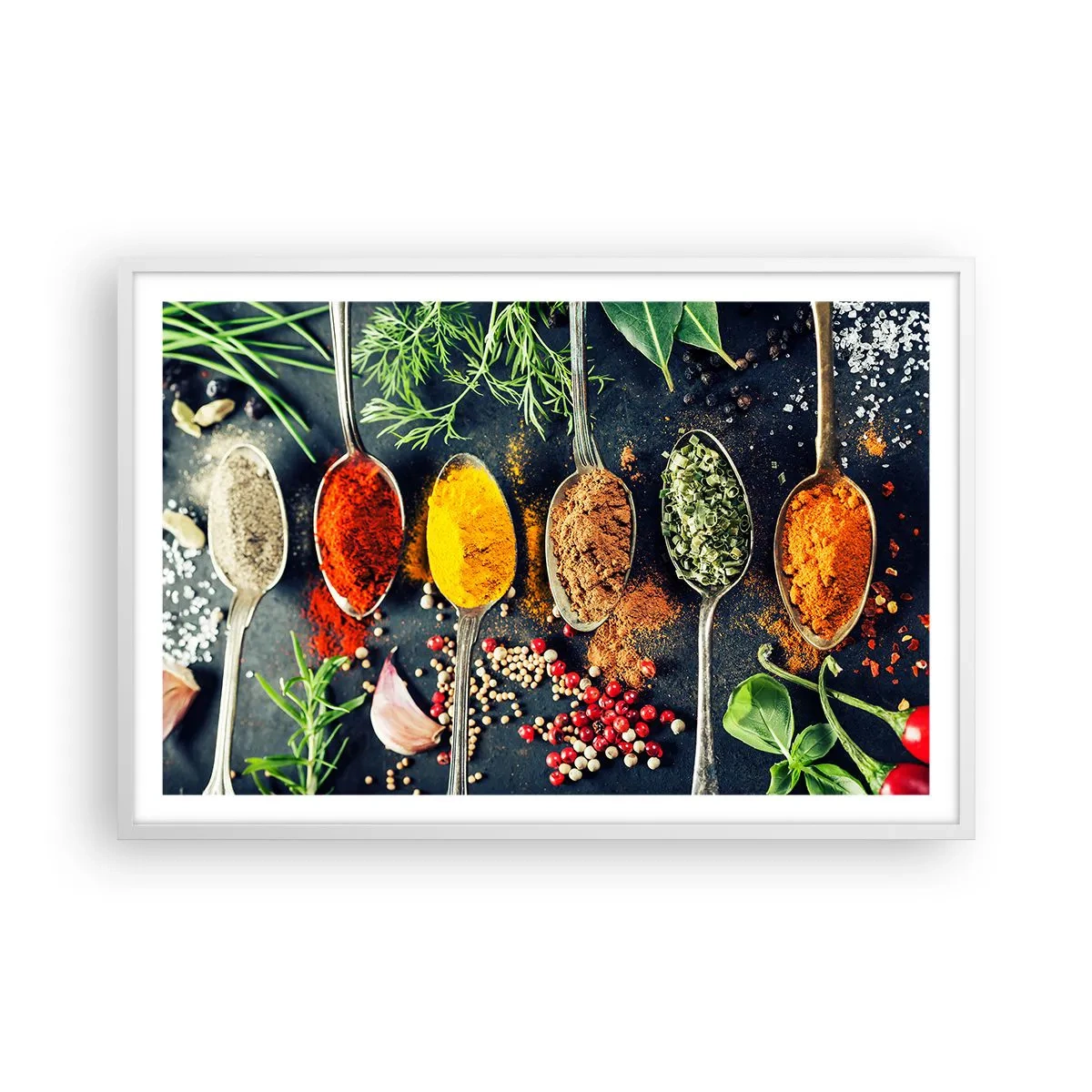 Poster în ramă albă - Magie culinară - 91x61 cm