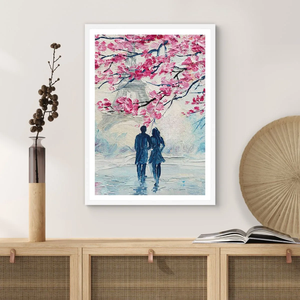 Poster în ramă albă - Plimbare romantică - 70x100 cm