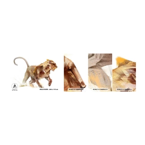 Mostră de Tapet Standard Eco - Harul sălbatic - Animale, Leu, Abstracția - 100x30 cm