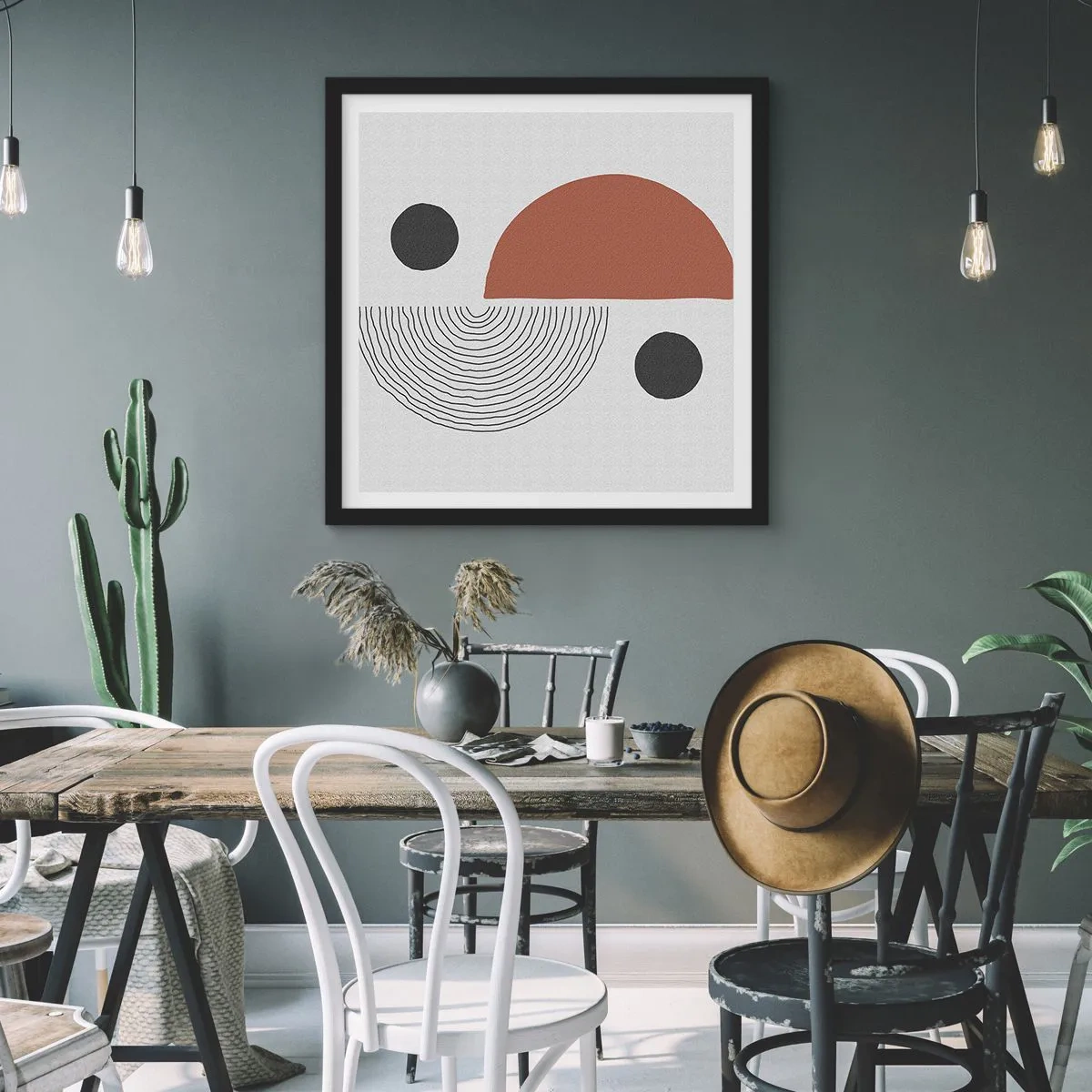 Poster în ramă neagră - Excelența roții - 60x60 cm