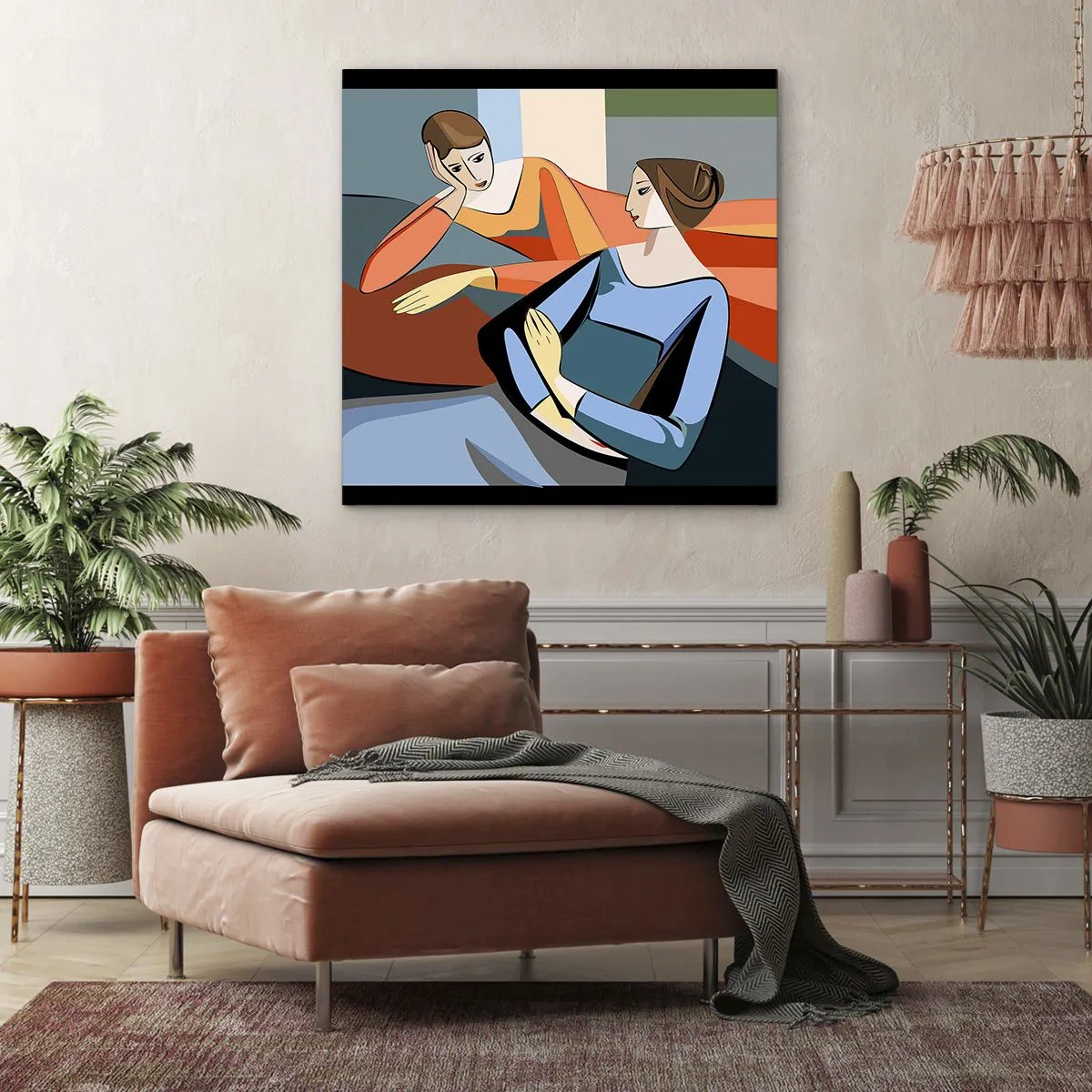 Tablou pe pânză - Un moment de confidențe - 30x30 cm