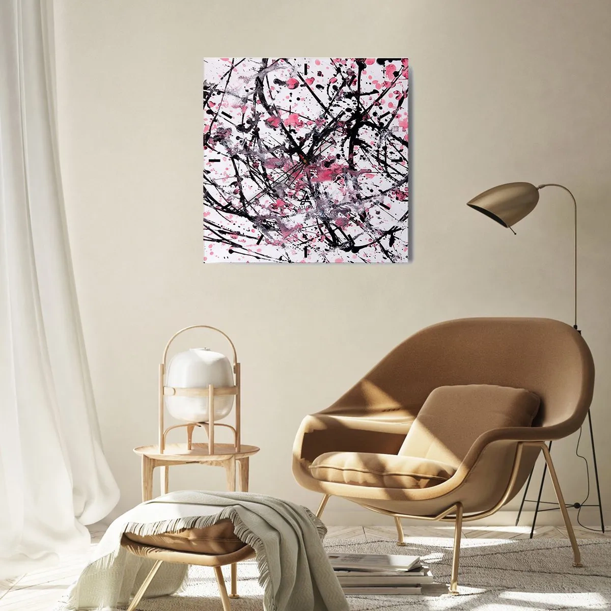 Ceas de perete - Ceas pe sticlă - Natura trecătoare a vieții - 40x40 cm