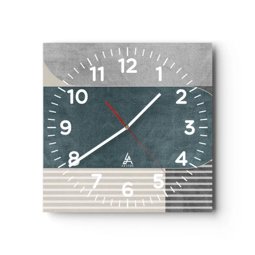 Ceas de perete - Ceas pe sticlă - Compoziție de nivel - 30x30 cm
