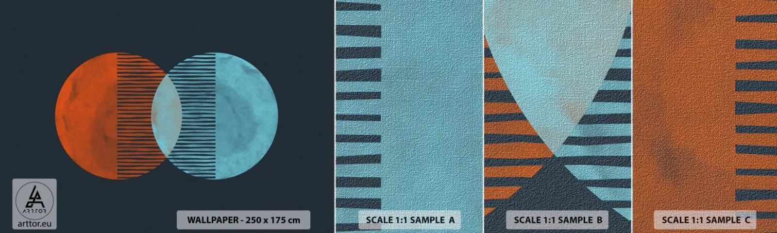 Mostră tapet Premium Canvas - Fantezie astronomică - Abstracția, Bucată, Model modern - 100x30 cm