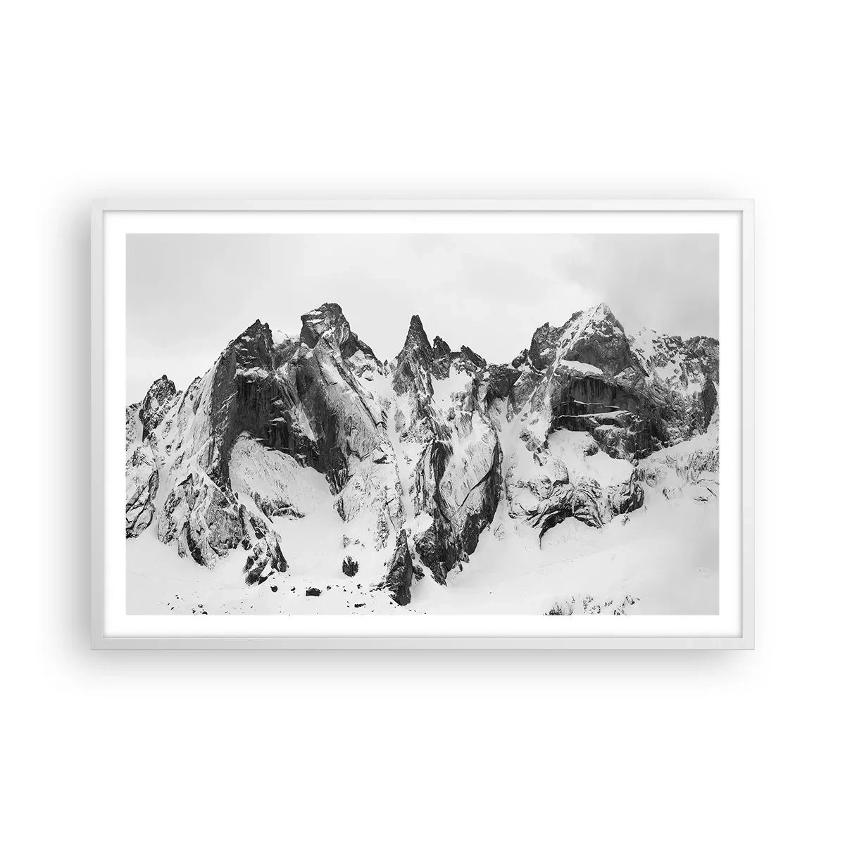 Poster în ramă albă - Amenințarea crestei de granit - 91x61 cm