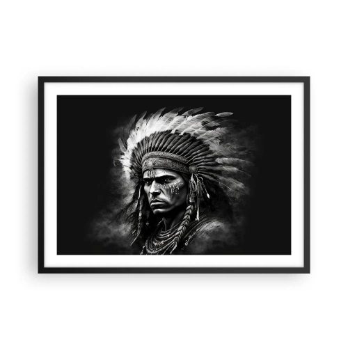 Poster în ramă neagră - Conducător și luptător - 70x50 cm