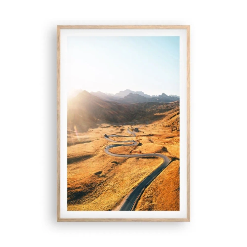 Poster în ramă de stejar deschis - Într-o vale de aur - 61x91 cm