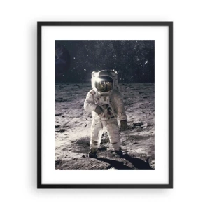 Poster în ramă neagră - Salutări de pe Lună - 40x50 cm