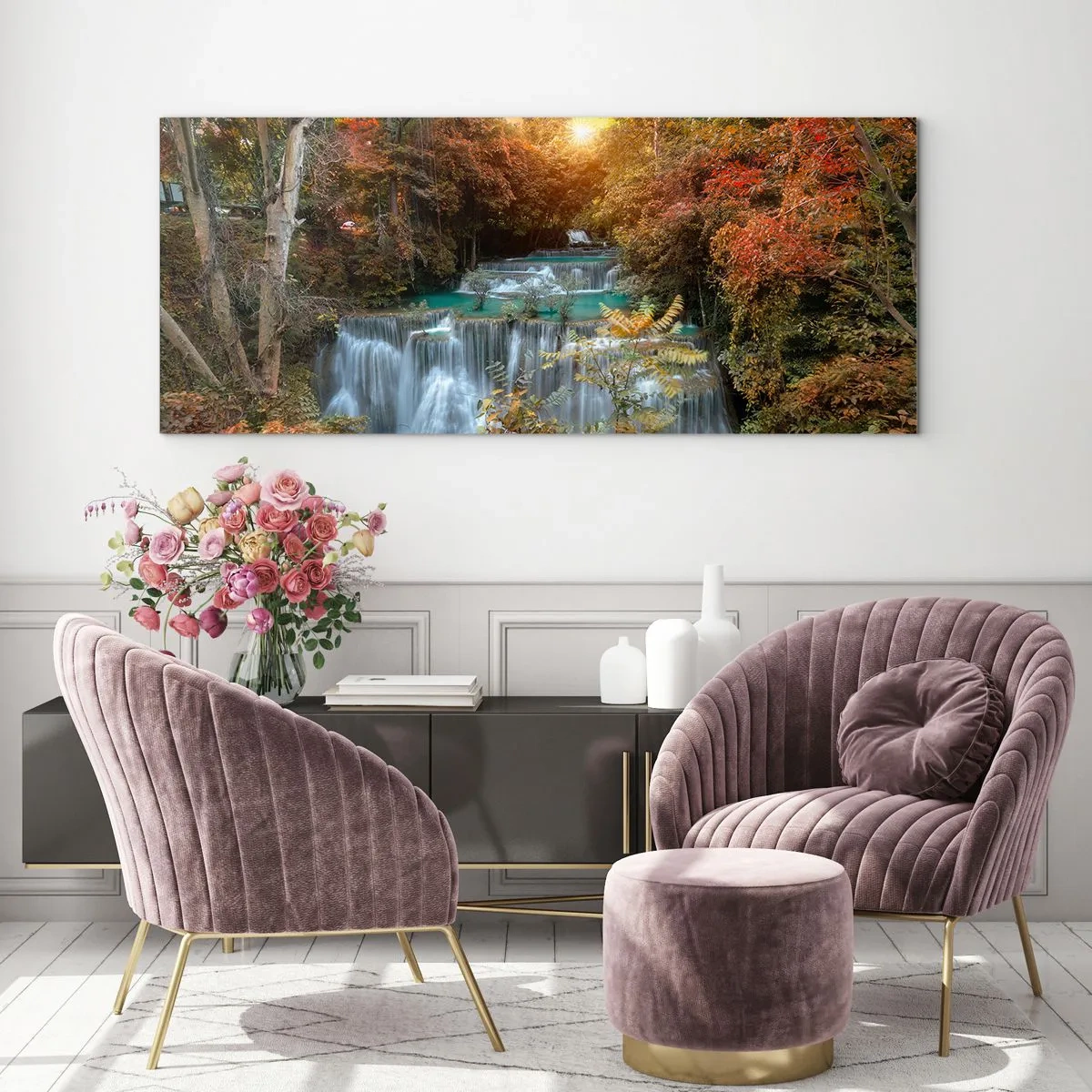 Tablou pe sticlă - Comoara ascunsă a pădurii - 120x50 cm