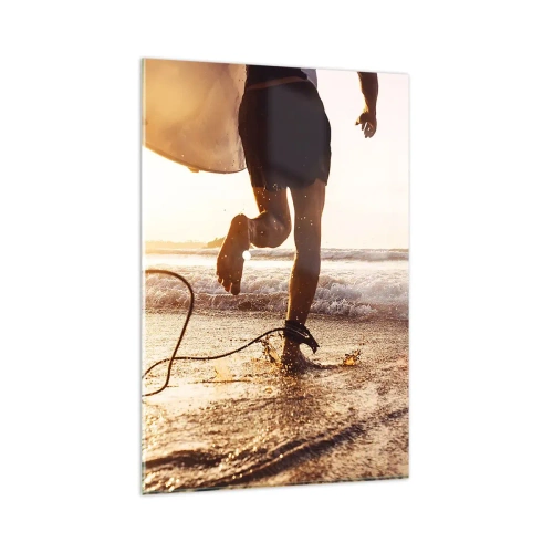 Tablou pe sticlă - Pentru a întâmpina valul - 80x120 cm