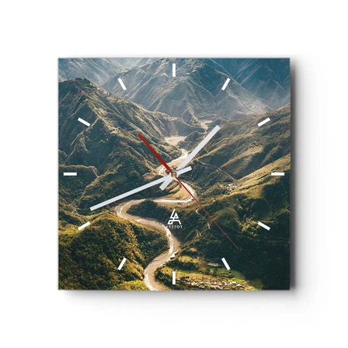 Ceas de perete - Ceas pe sticlă - Direct din inima munților - 40x40 cm