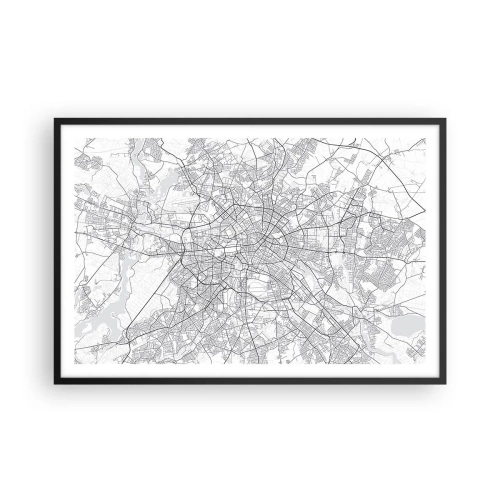 Poster în ramă neagră - Floare de Berlin - 91x61 cm