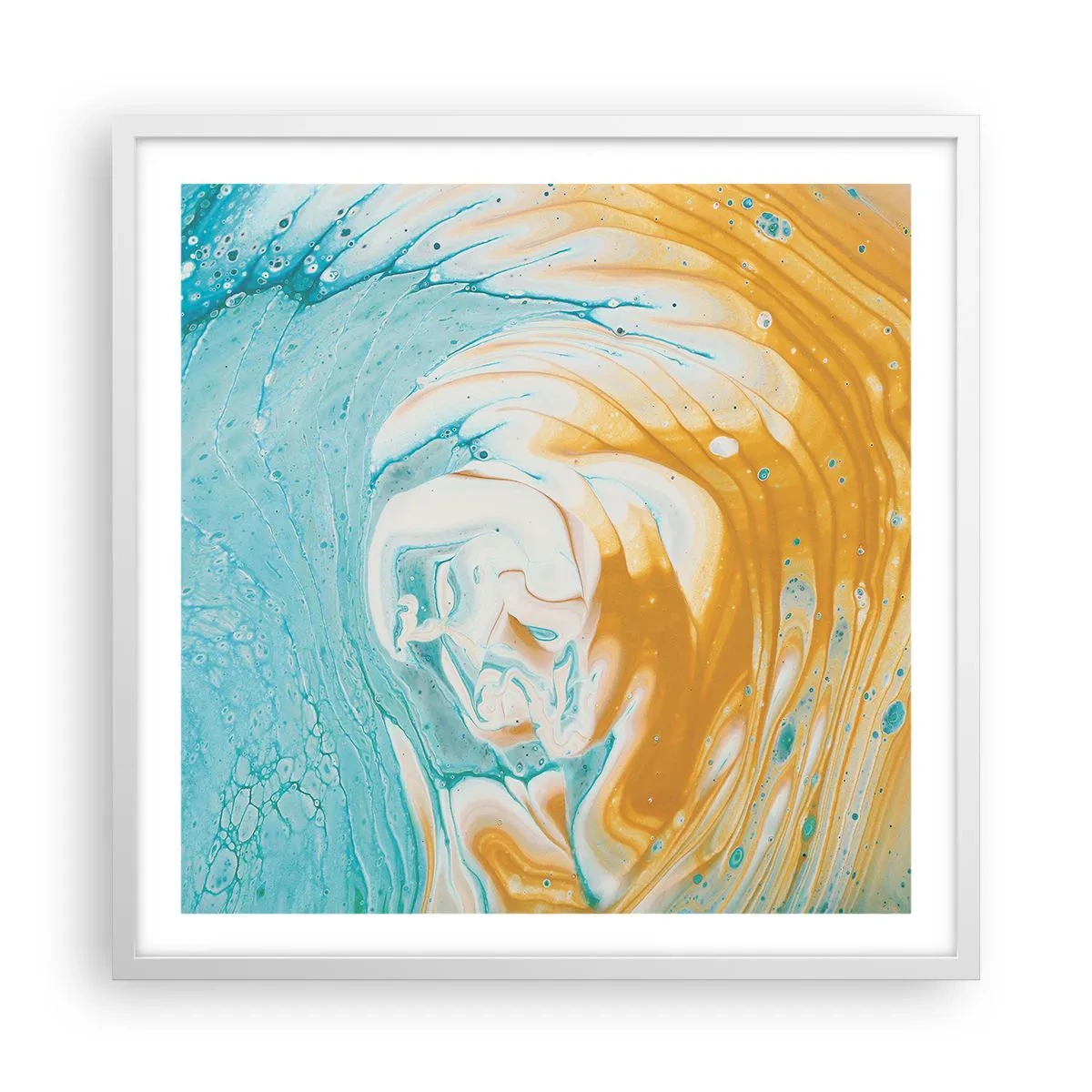 Poster în ramă albă - Vârtej de pastel - 60x60 cm