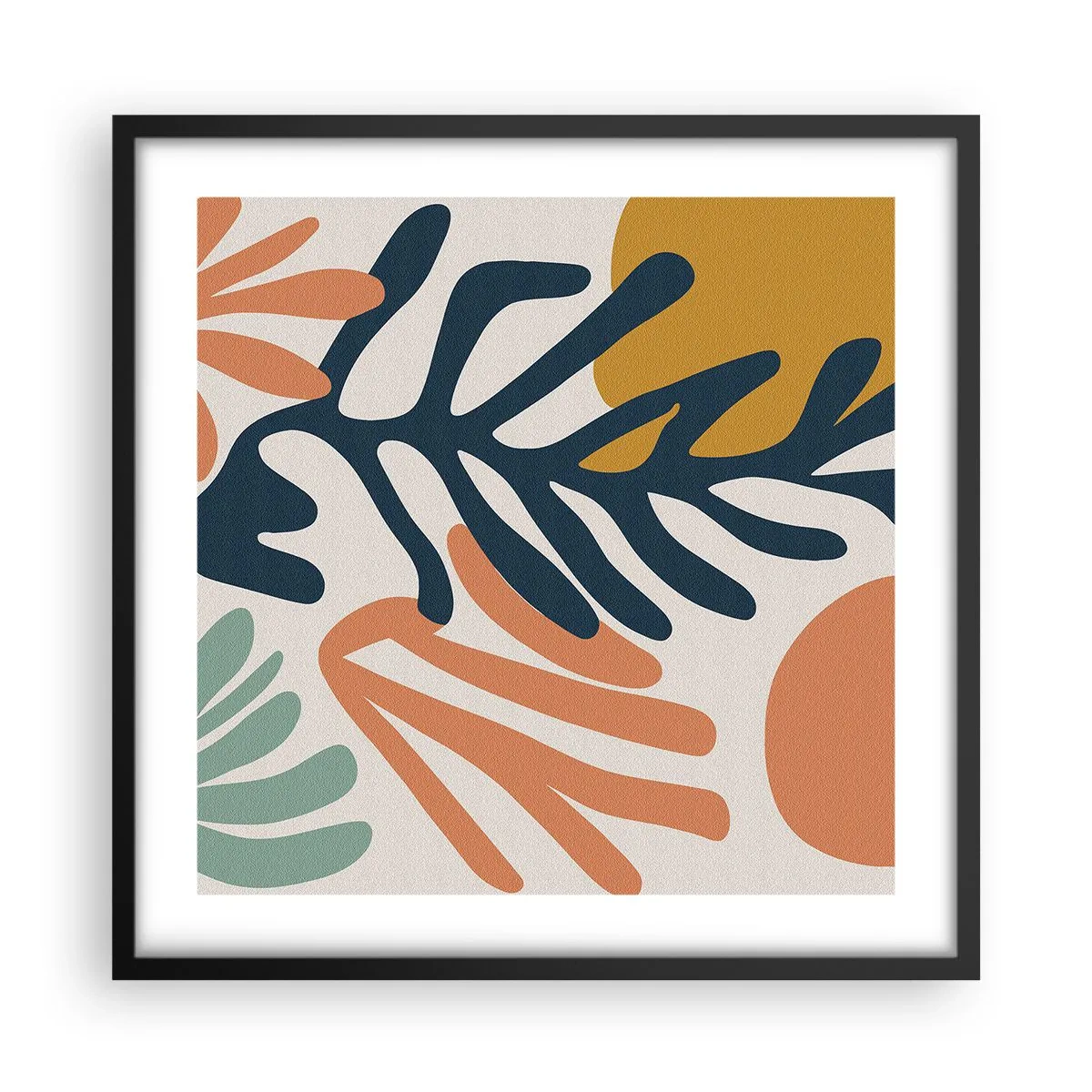 Poster în ramă neagră - Mări de corali - 50x50 cm