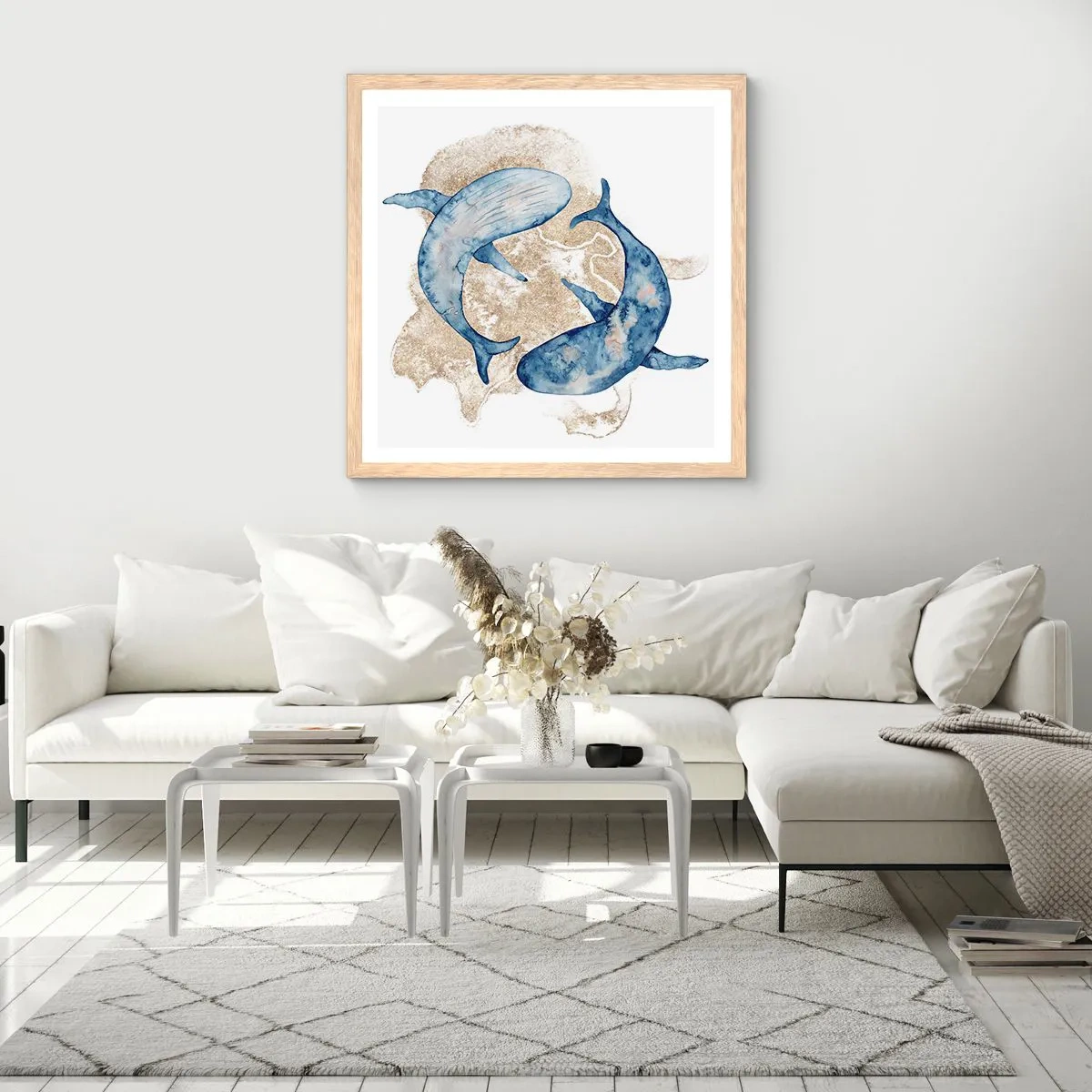 Poster în ramă de stejar deschis - Prietenie sau iubire? - 40x40 cm