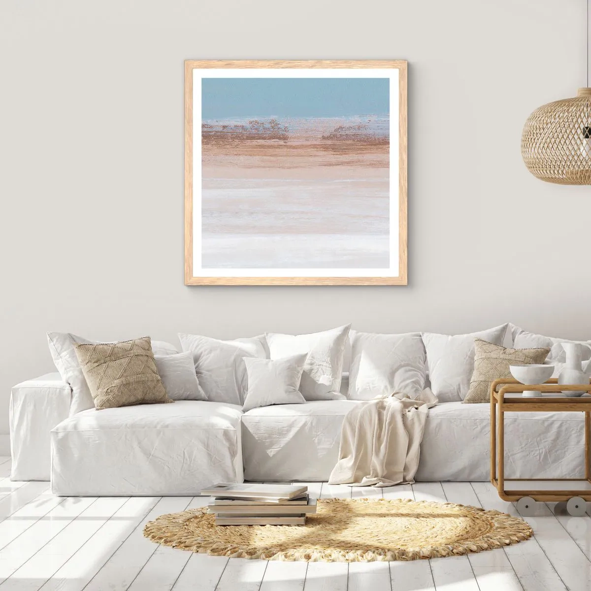 Poster în ramă de stejar deschis - Un peisaj ambiguu - 60x60 cm