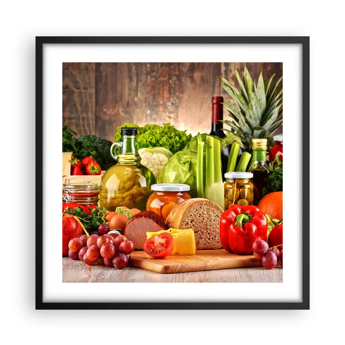 Poster în ramă neagră - Afumate, prăjite, marinate - 50x50 cm