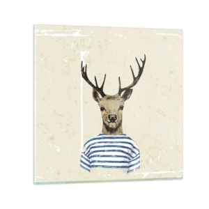 Tablou pe sticlă - Pentru că îmi plac cămășile cu dungi! - 40x40 cm