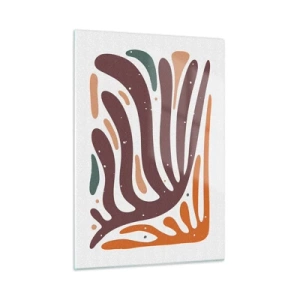 Tablou pe sticlă - Compoziție organică radială - 50x70 cm