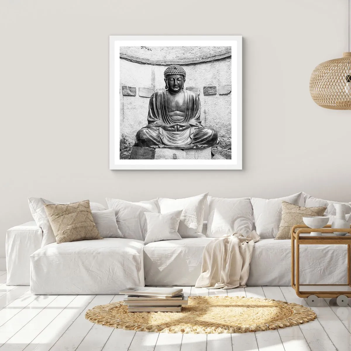 Poster în ramă albă - La sursa păcii - 30x30 cm