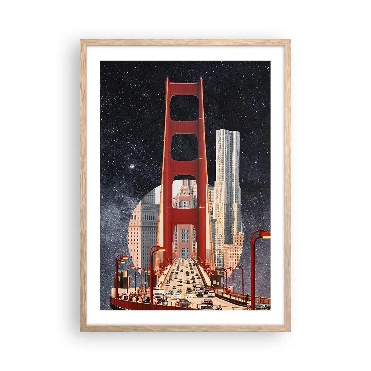 Poster în ramă de stejar deschis - Întotdeauna în centru - 50x70 cm