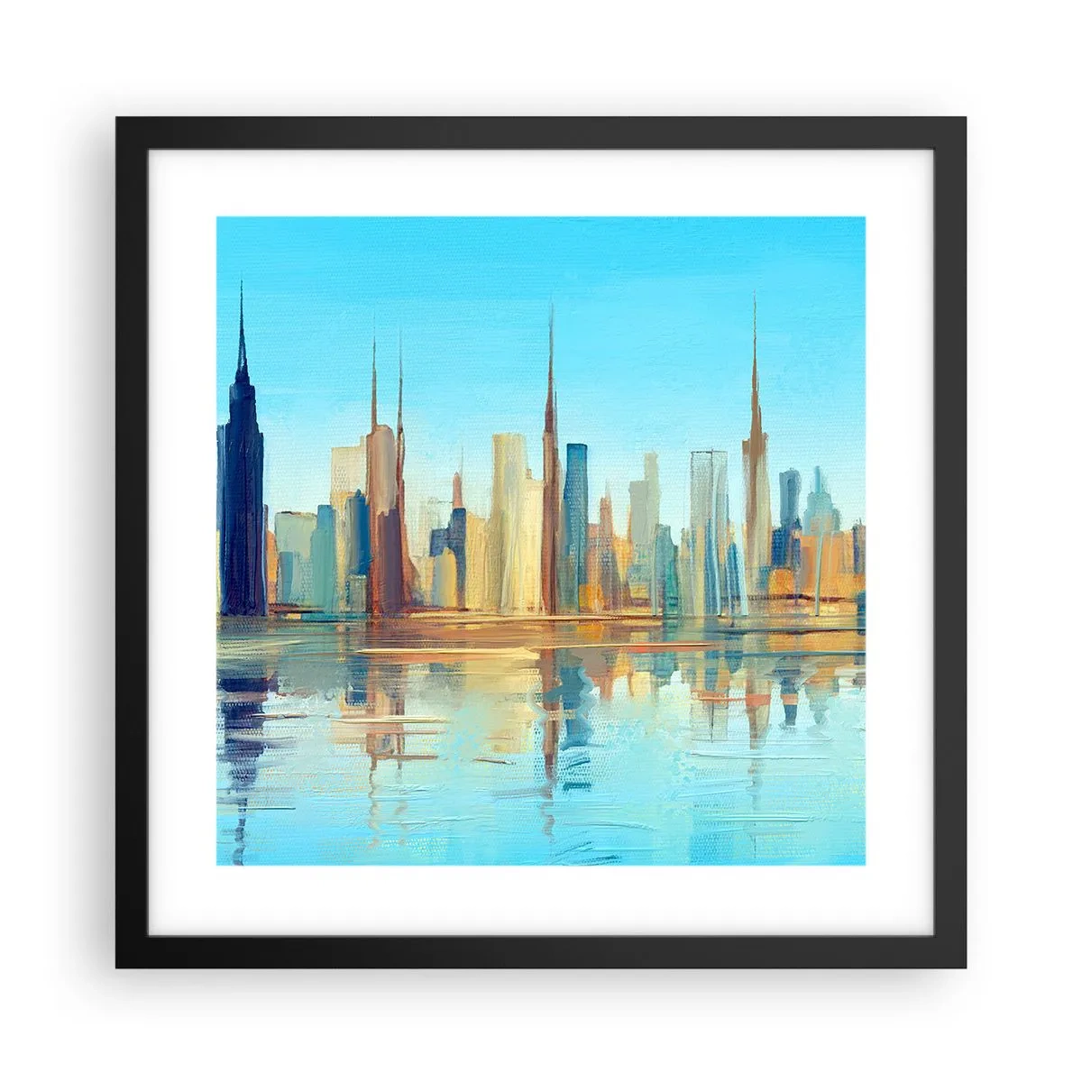 Poster în ramă neagră - Metropola însorită - 40x40 cm