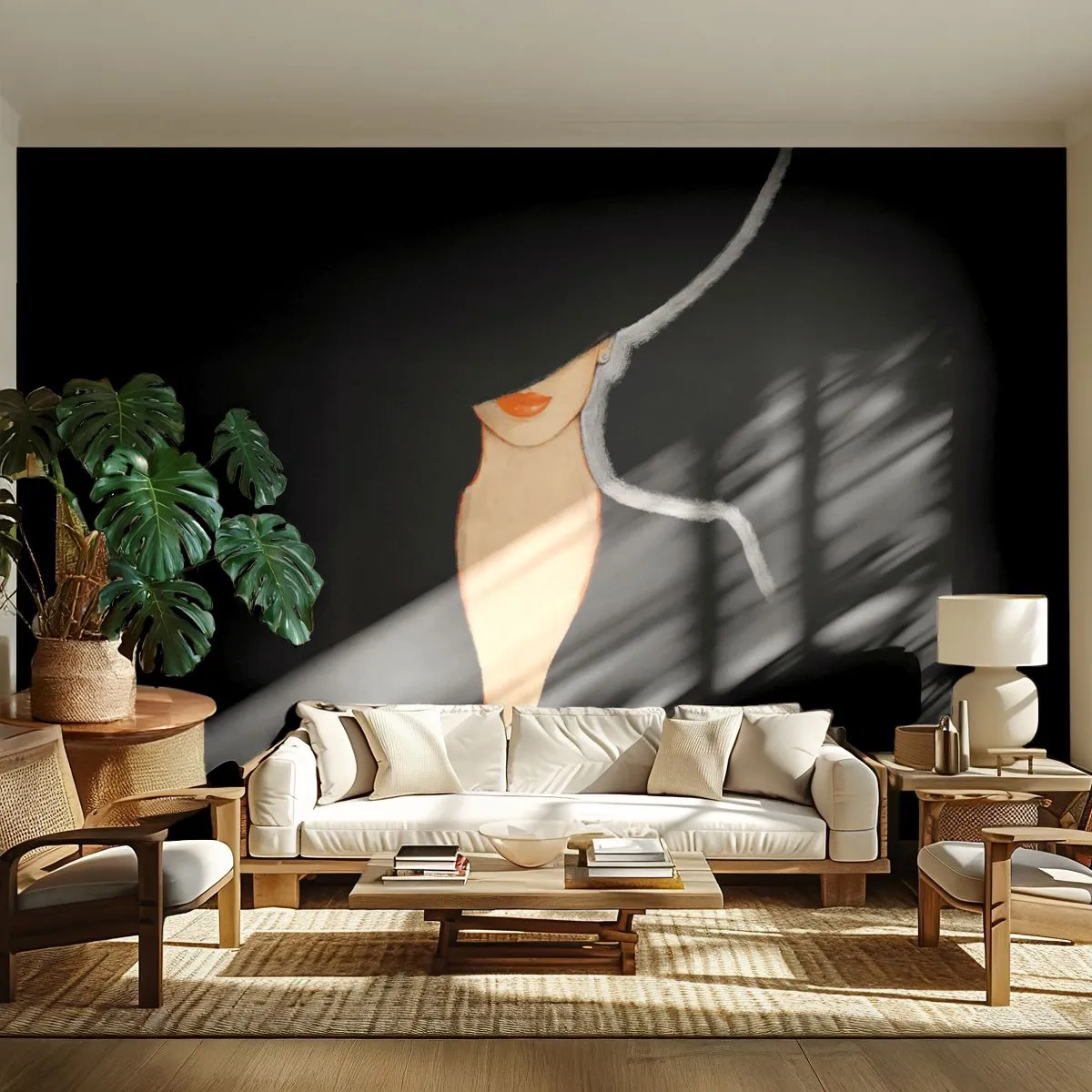 Tapet Premium Sand - Eleganță și stil - Femeie În pălărie, Modă, Bucată - 100x70 cm