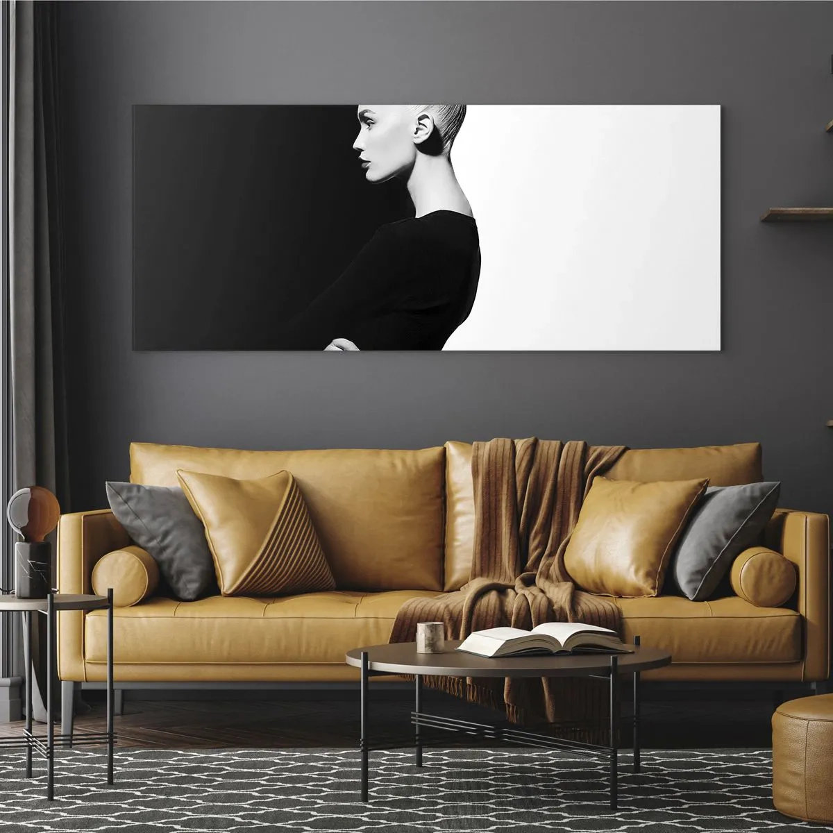 Tablou pe sticlă - Pur și simplu o femeie - 100x40 cm
